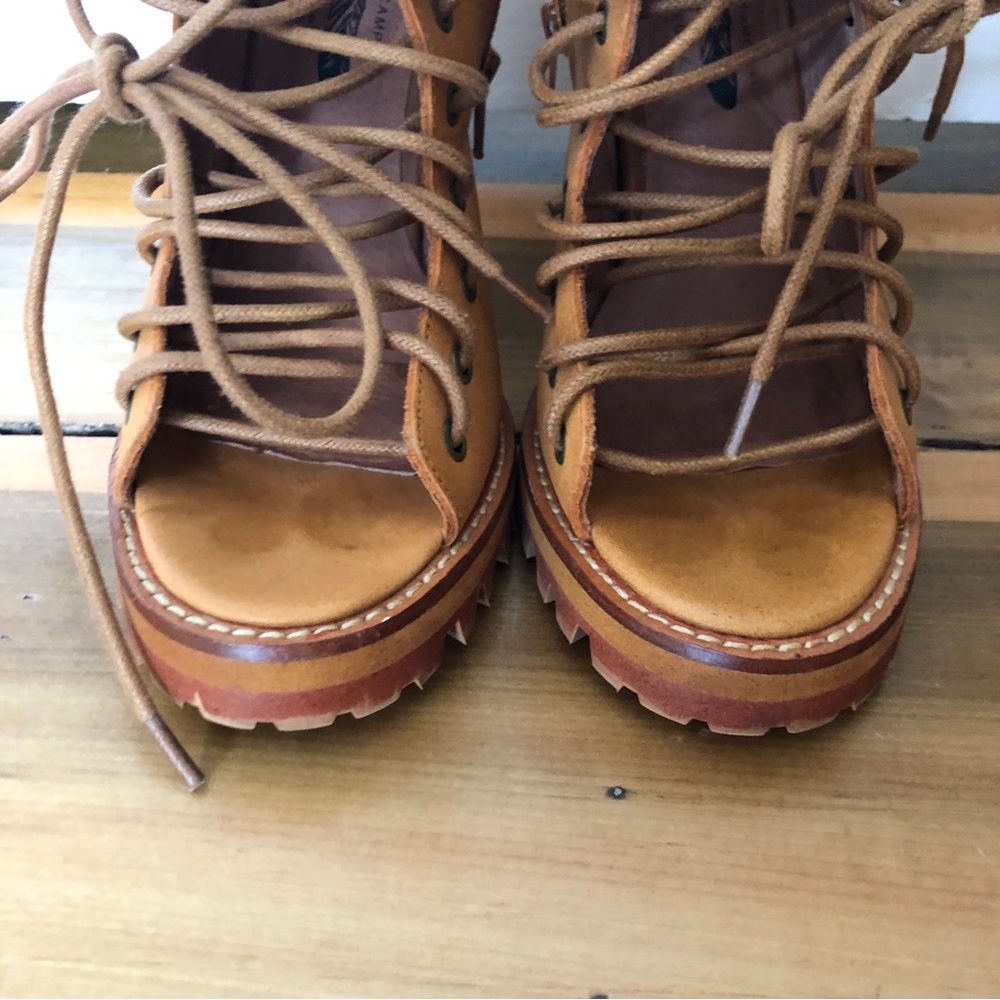 Jeffrey Campbell Tan Lace-Up Heeled Boots - Picture 15 of 16
